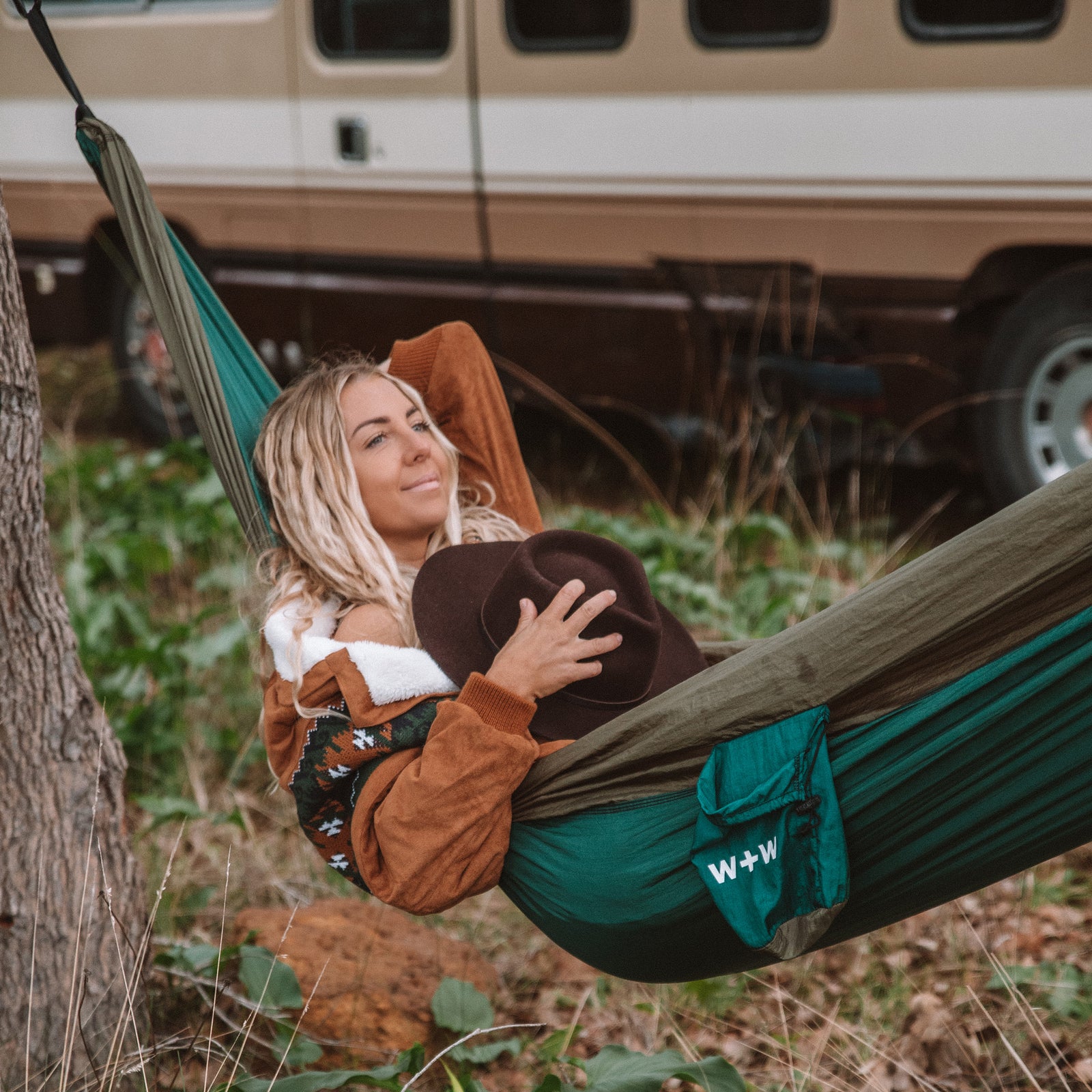 Travel Hammock Set Green/Yellow